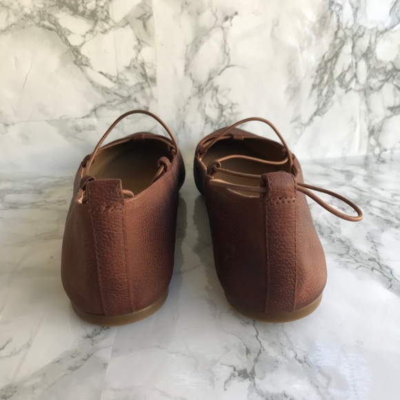 Lucky Brand Women Flat Cognac Lace Up Size 8.5 - Picture 5 of 8